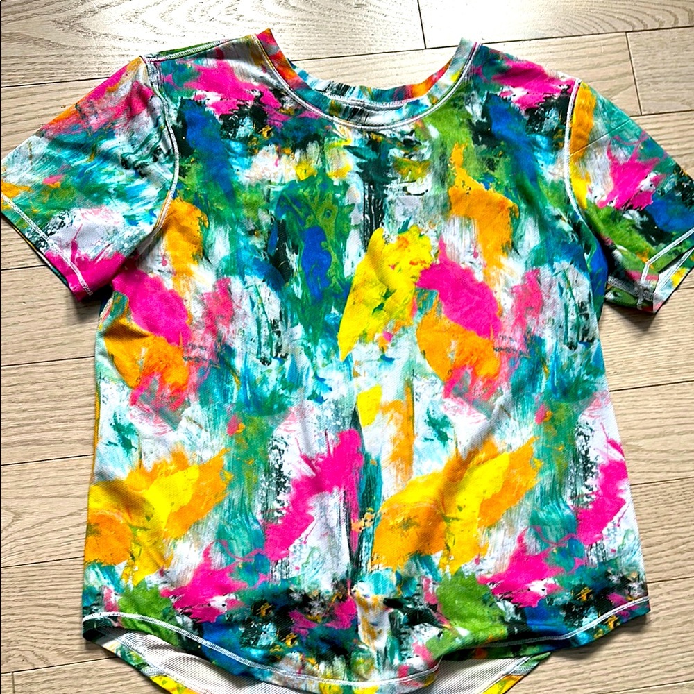 Lululemon Colorful Short Sleeve Workout Shirt